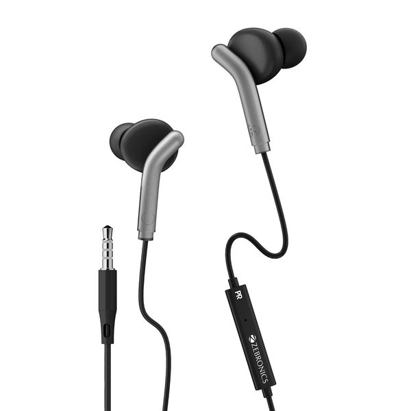 Zebronics Bro Wired Earphones With Mic 3.5Mm Jack 10Mm Drivers Phone Tablet Compatible Black Buy online at 199 near me