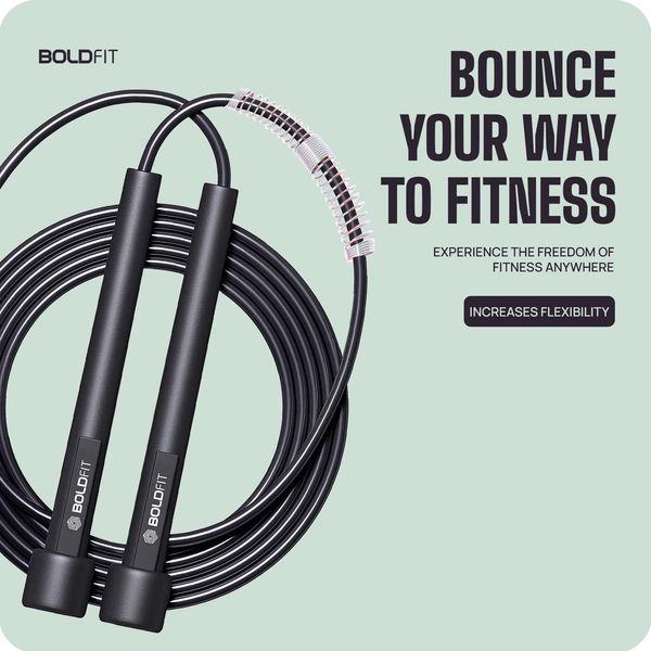 Boldfit Adjustable Skipping Rope Jumping Exercise Tool Black Buy online at 99 near me