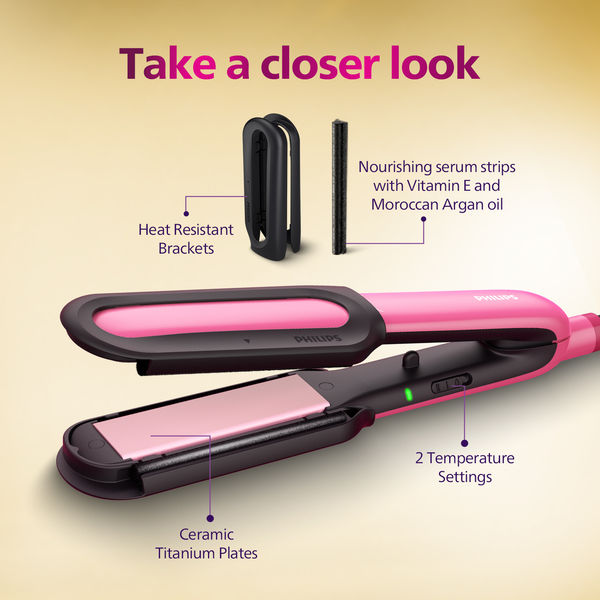 Philips NourishCare India s 1st Hair Straightener designed for No Heat Damage Moisture lock tech BHS522 00 Buy online at 3145 near me