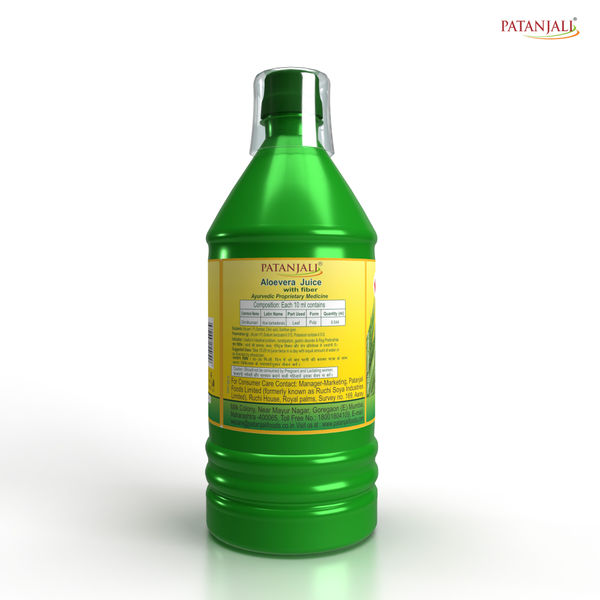 Patanjali Aloevera Juice with Fibre Healthy Aloe Vera Drink Ghrita Kumari Juice 1 l Buy online at 210 near me