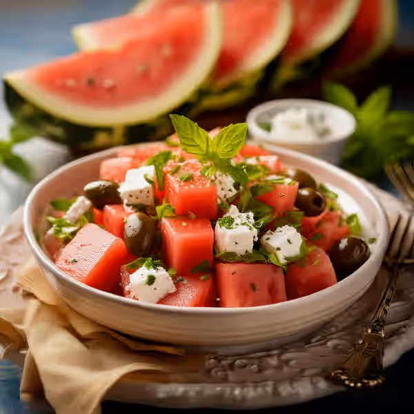 Watermelon Salad (Greek) Recipe