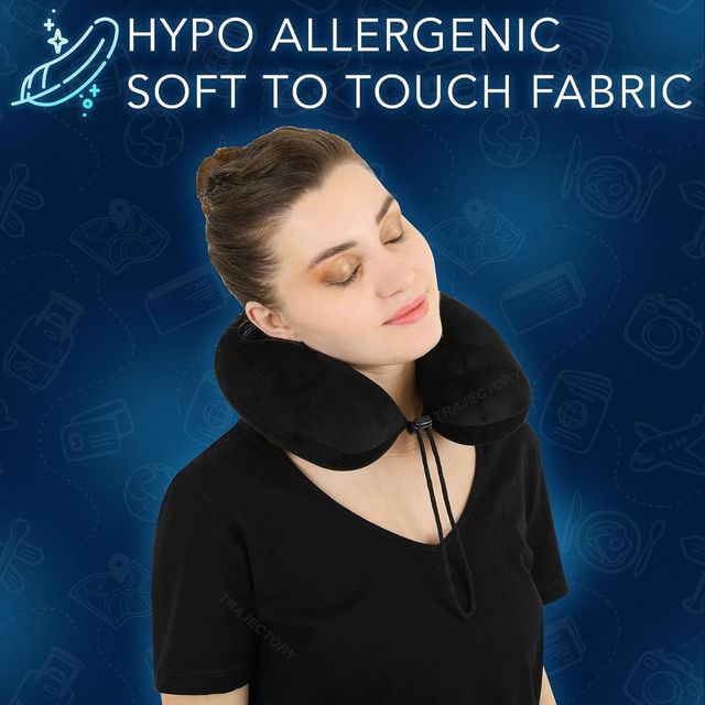 Buy Trajectory Travel Neck Pillow Rest Cushion for Travel And Sleeping Black 1 piece at 279 Instant Online Delivery Zepto