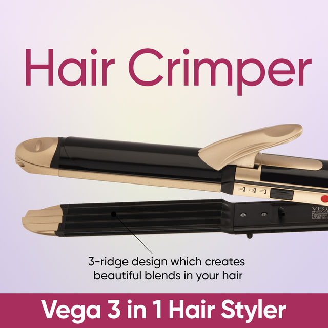 Buy Vega Vhscc 01 Hair Straightener 3 in 1 Hair Styler 1 piece at 1249 Instant Online Delivery Zepto