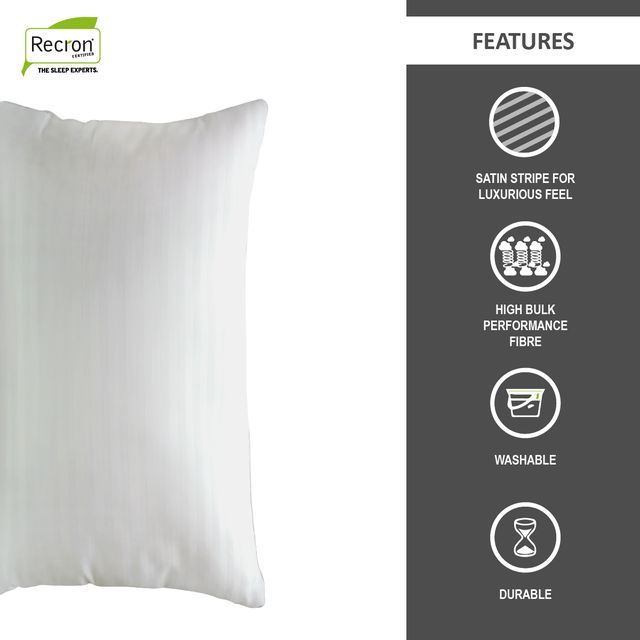 Buy Recron Certified Blume Striped Fibre Pillow 17 x 27 Inch Pack of 1 1 piece at 386 Instant Online Delivery Zepto