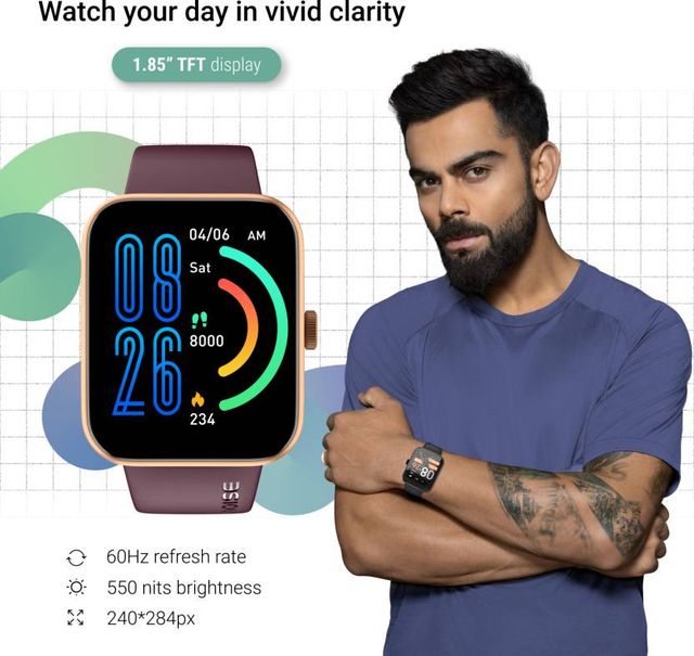 Buy Noise ColorFit Loop Smartwatch with SpO2 Sensor with Bluetooth Calling 1.85 Display 2.5D Curved Glass Deep Wine 1 piece at 1399 Instant Online Delivery Zepto