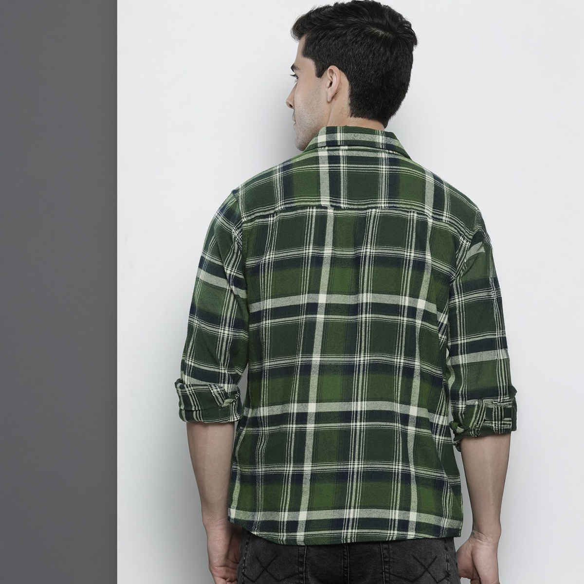 The Indian Garage Co Men's Regular Fit Checked Casual Shirt - Buy