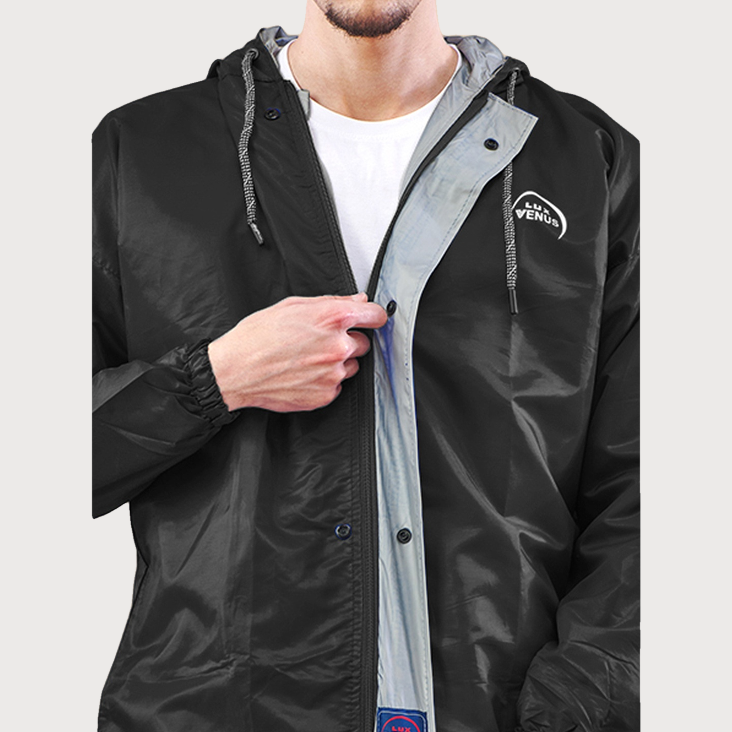 Lux Venus Reversible Rain Suit for Men - Plain Black - Buy at