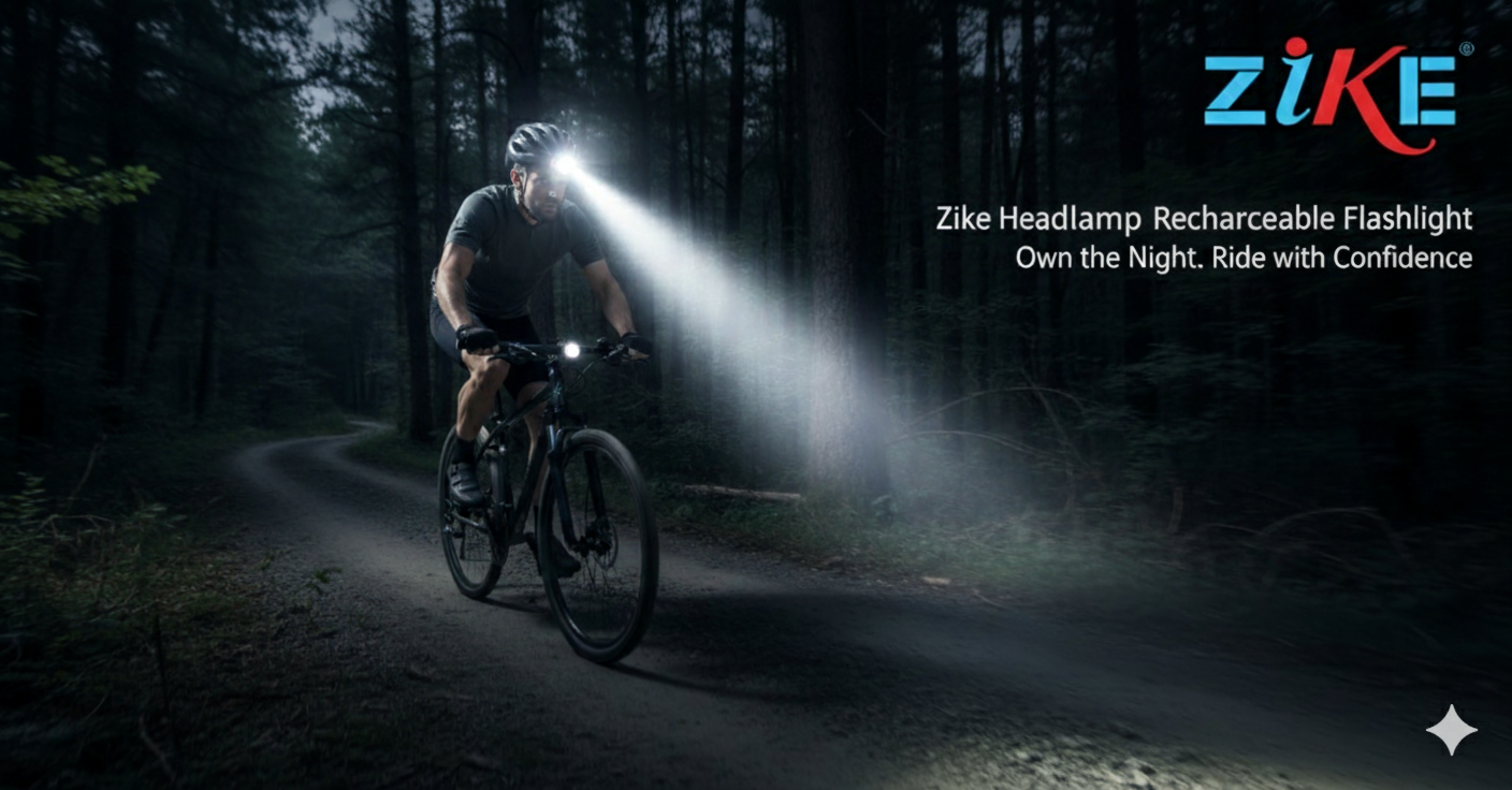 Zike Headlamp Rechargeable Flashlight For Camping, Hiking, Running