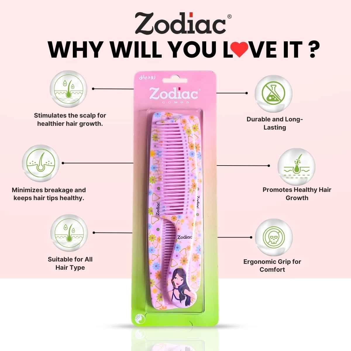 Zodiac 3P Designer Comb Pack - Buy at ₹149 Online | Instant