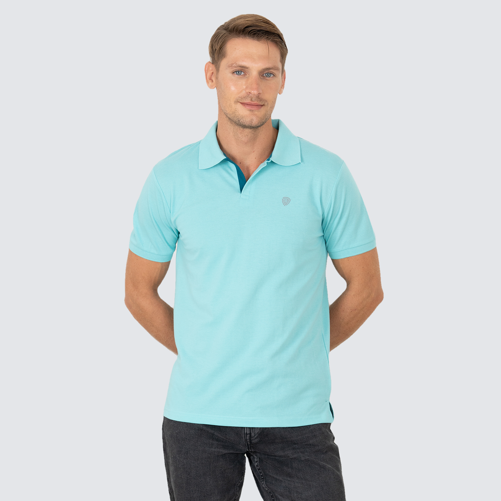 Lux Cozi Men's Cotton Polo T-Shirt, Pool Blue, 2XL - Buy at ₹359