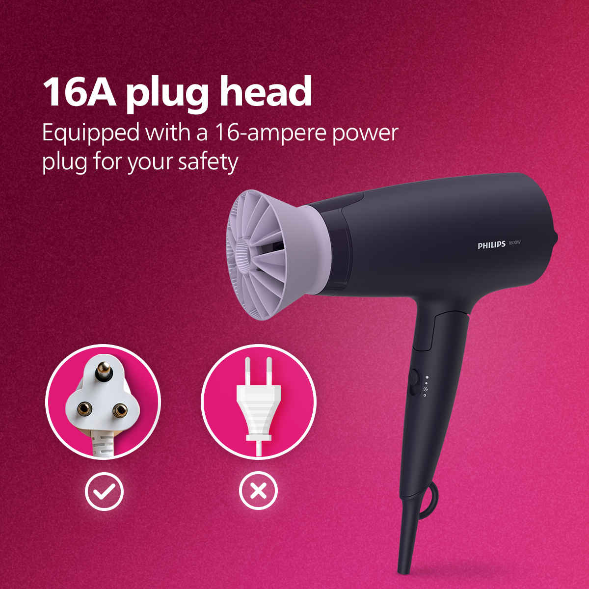 Philips India's No.1 Hair Styling Brand - Foldable Hair Dryer