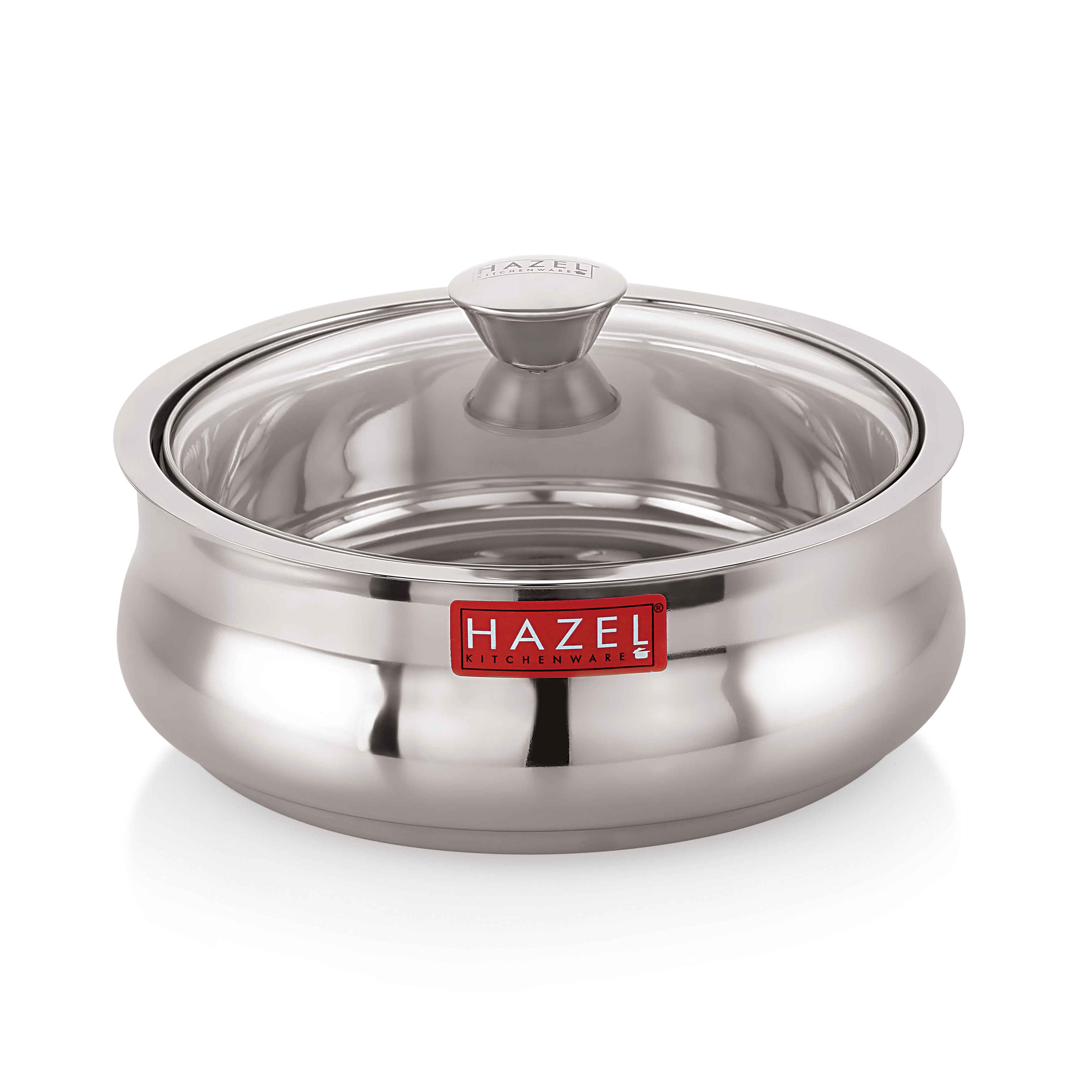 HAZEL Stainless Steel Casserole with Glass Lid - 1250 ml - Buy at