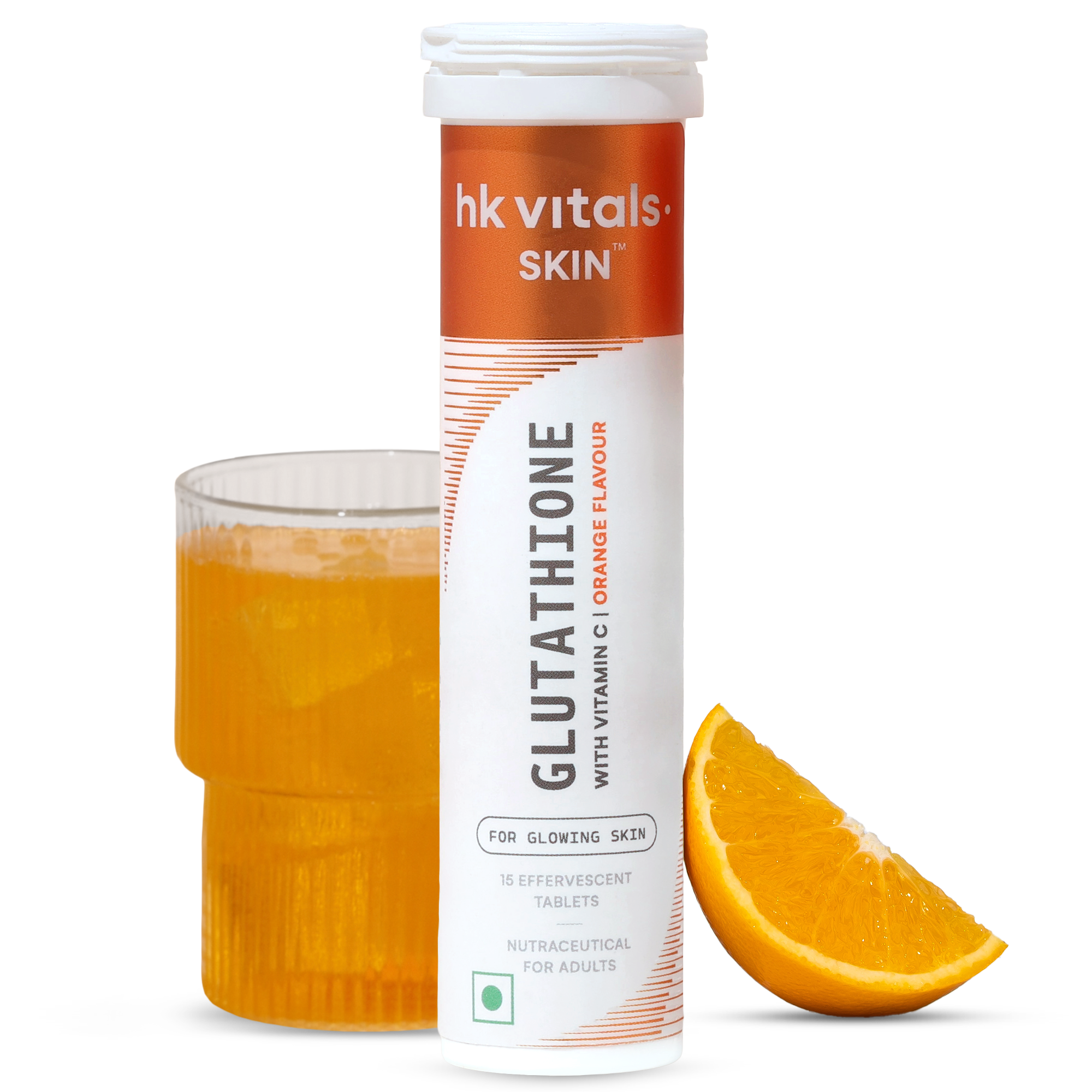 hk vitals Glutathione (Orange, 15 Effervescent Tablets)