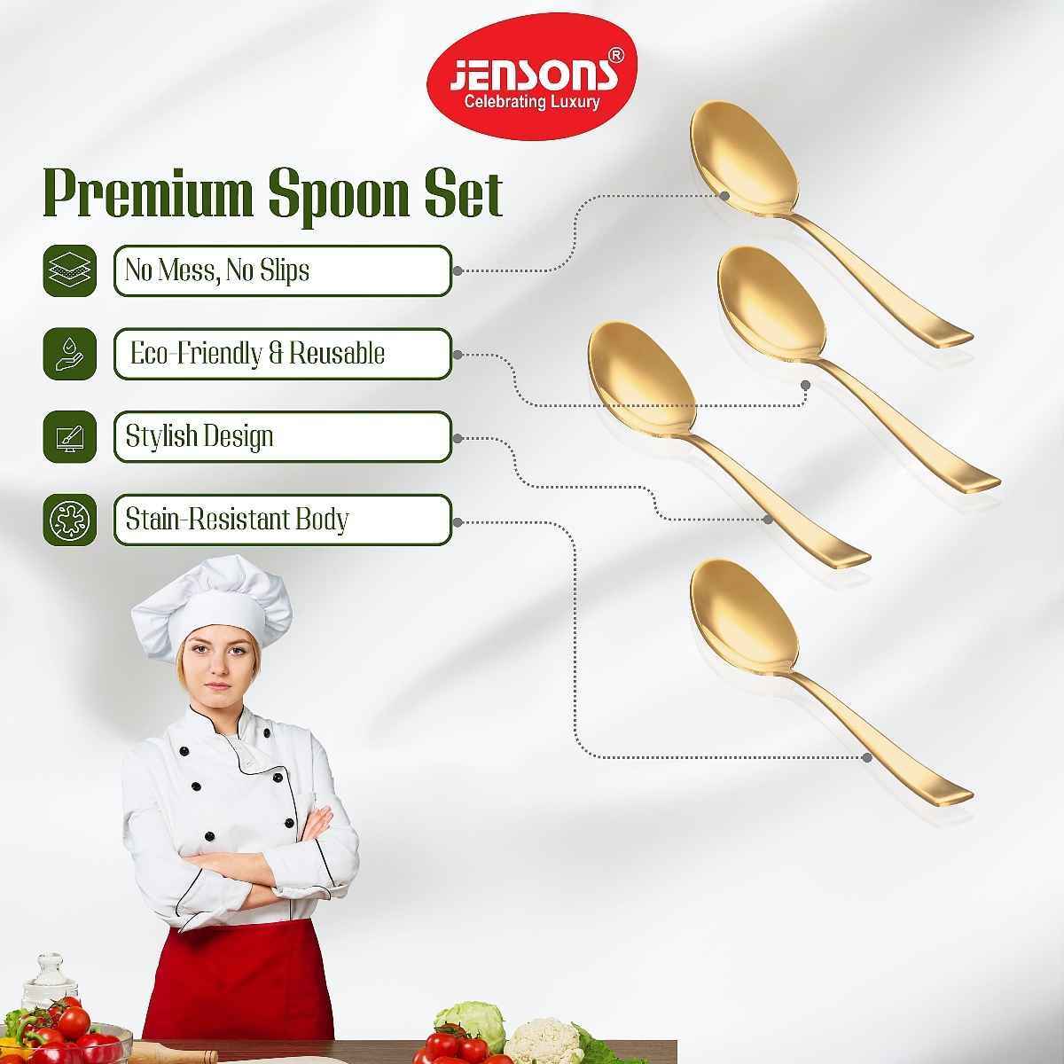 Jensons Pvd Spoon 4 Pcs -gold - Buy at ₹209 Online | Instant