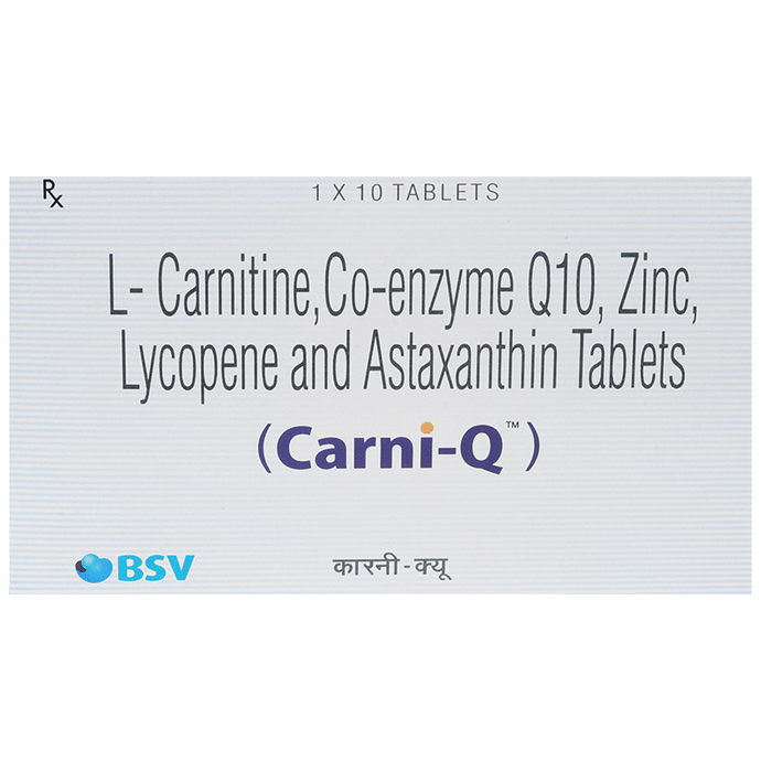 co enzyme q10 l carnitine lycopene and zinc tablet Carni-Q MEASUREMENT OF SUPEROXIDE DISMUTASE, Peptide hormone Shade:Shade 03