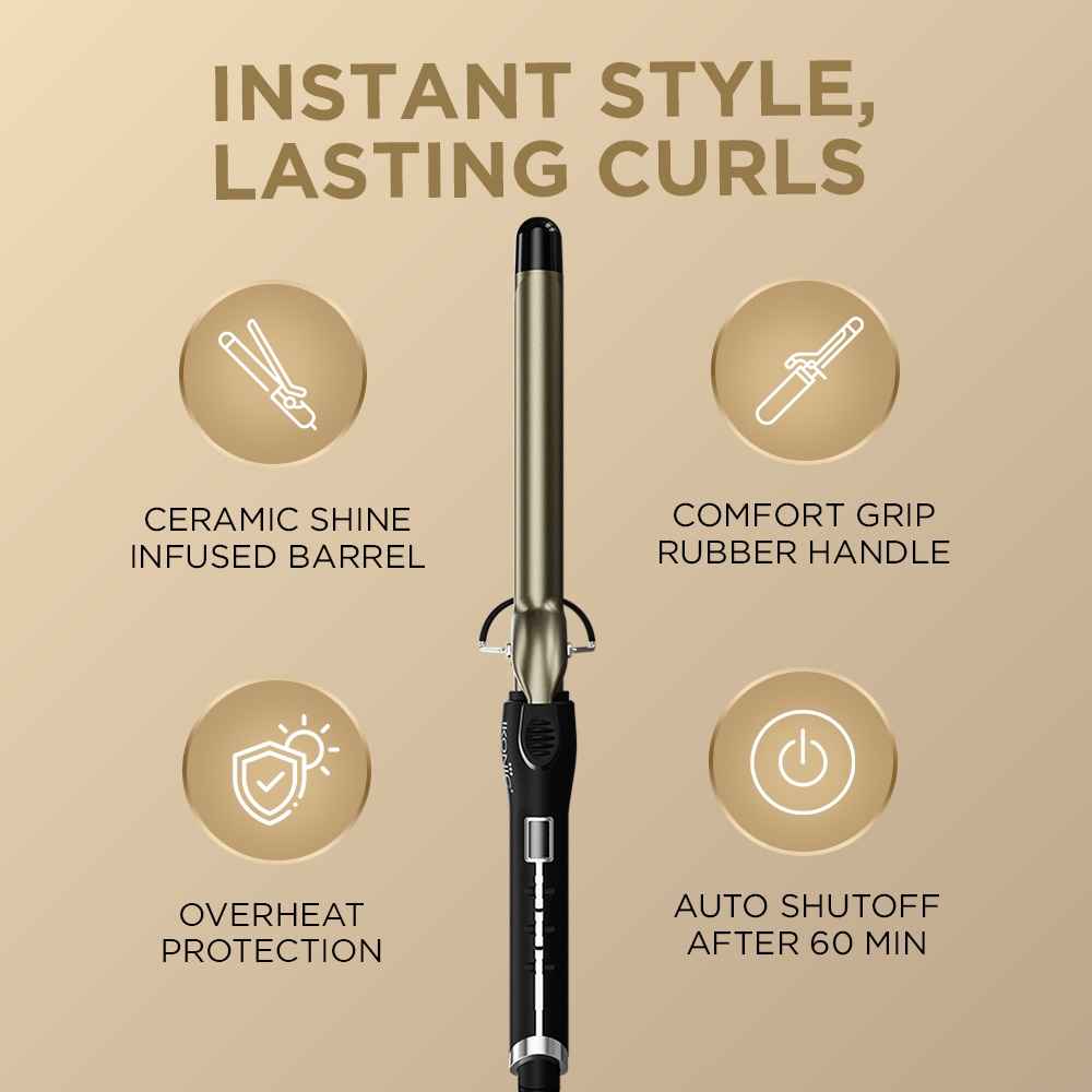 Ikonic Curling Tong - 22mm, Black & Golden - Buy at ₹2799 Online