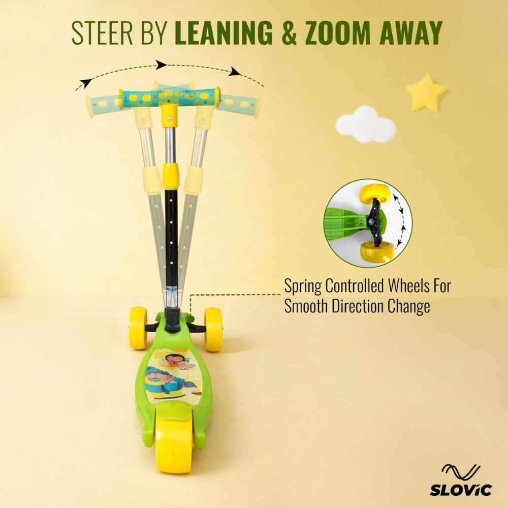 Slovic 3 Wheel Foldable Kids Kick Scooter with Adjustable Handles