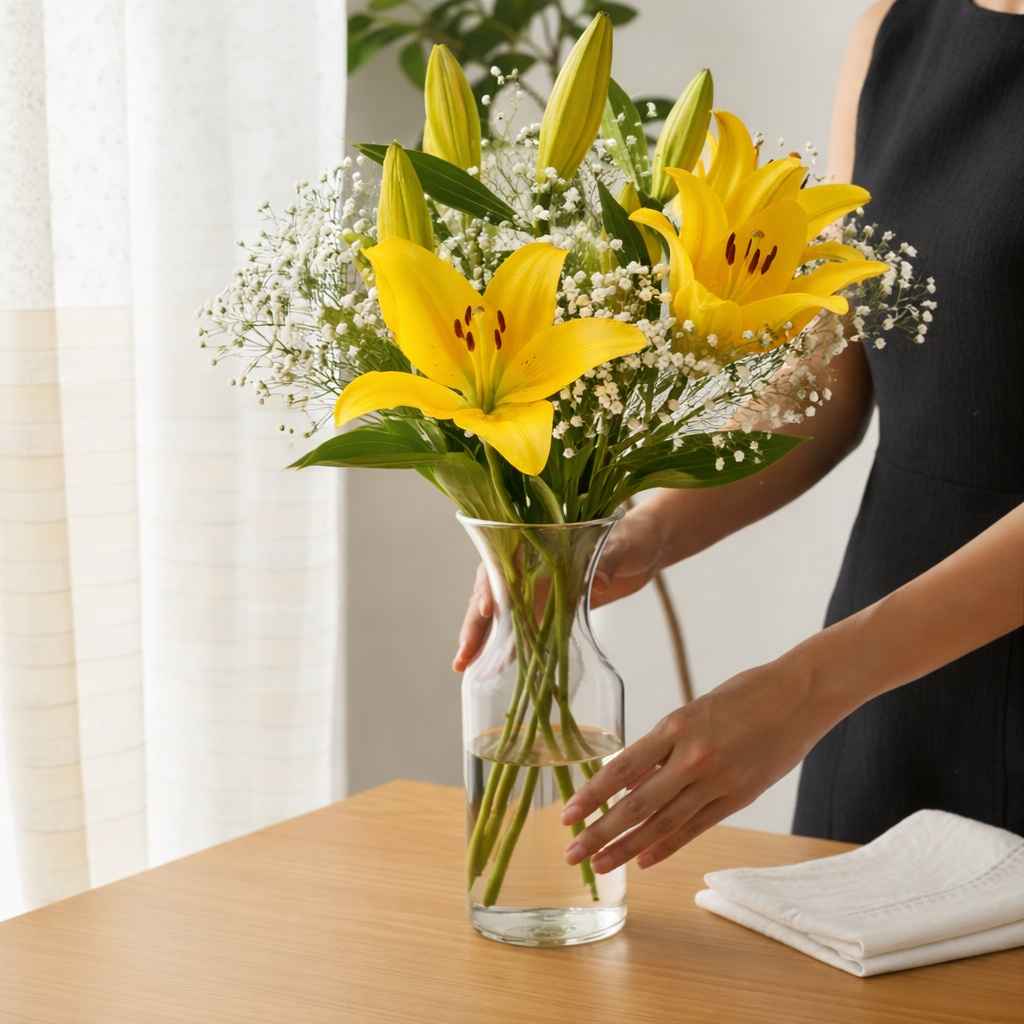 Asiatic Lily Yellow - Buy at ₹518 Online | Instant Delivery - Zepto