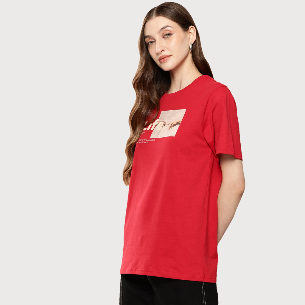 Difference of Opinion Women T-shirt - Red - Buy at ₹379 Online