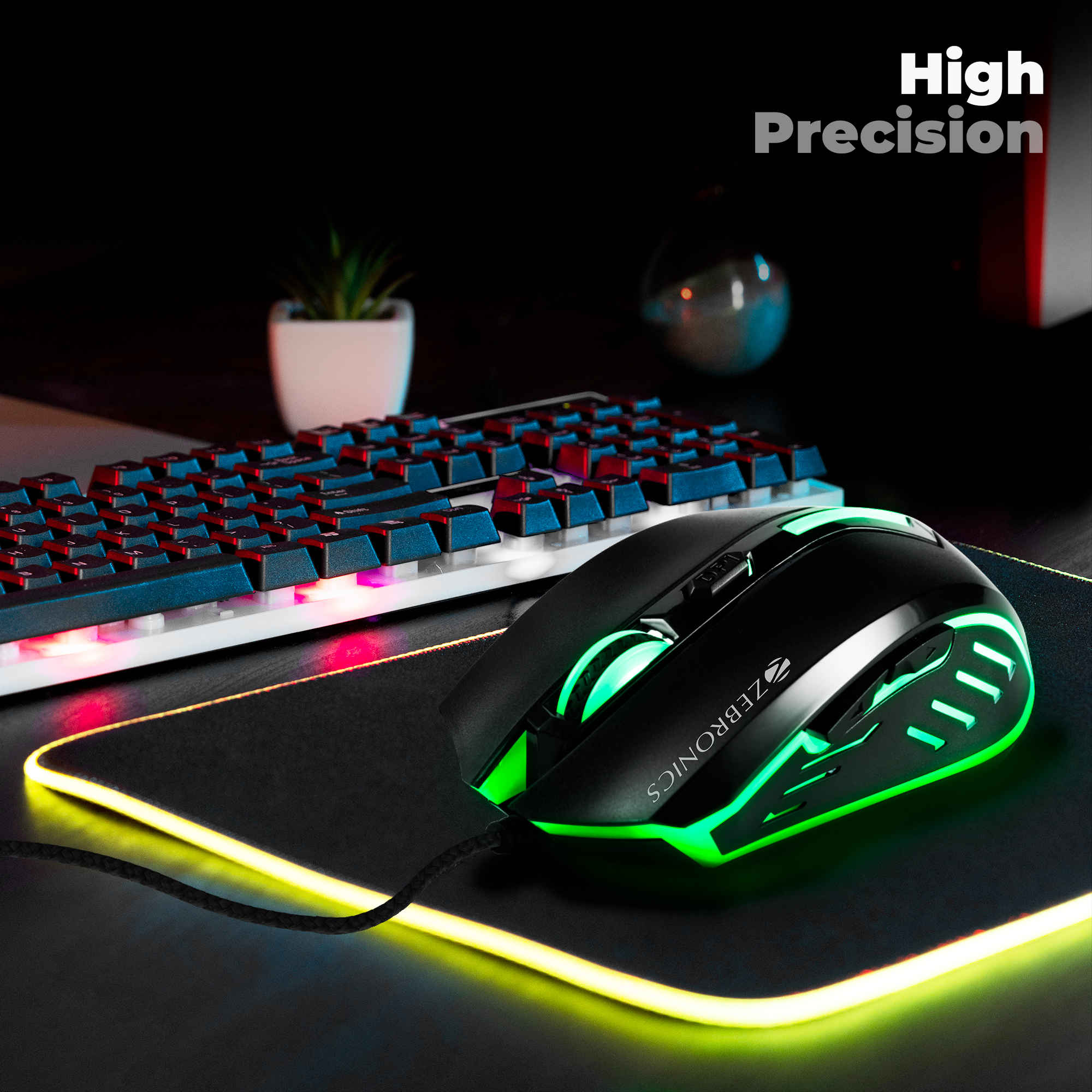 ZEBRONICS Sniper High Precision Wired Gaming Mouse with 6 Buttons