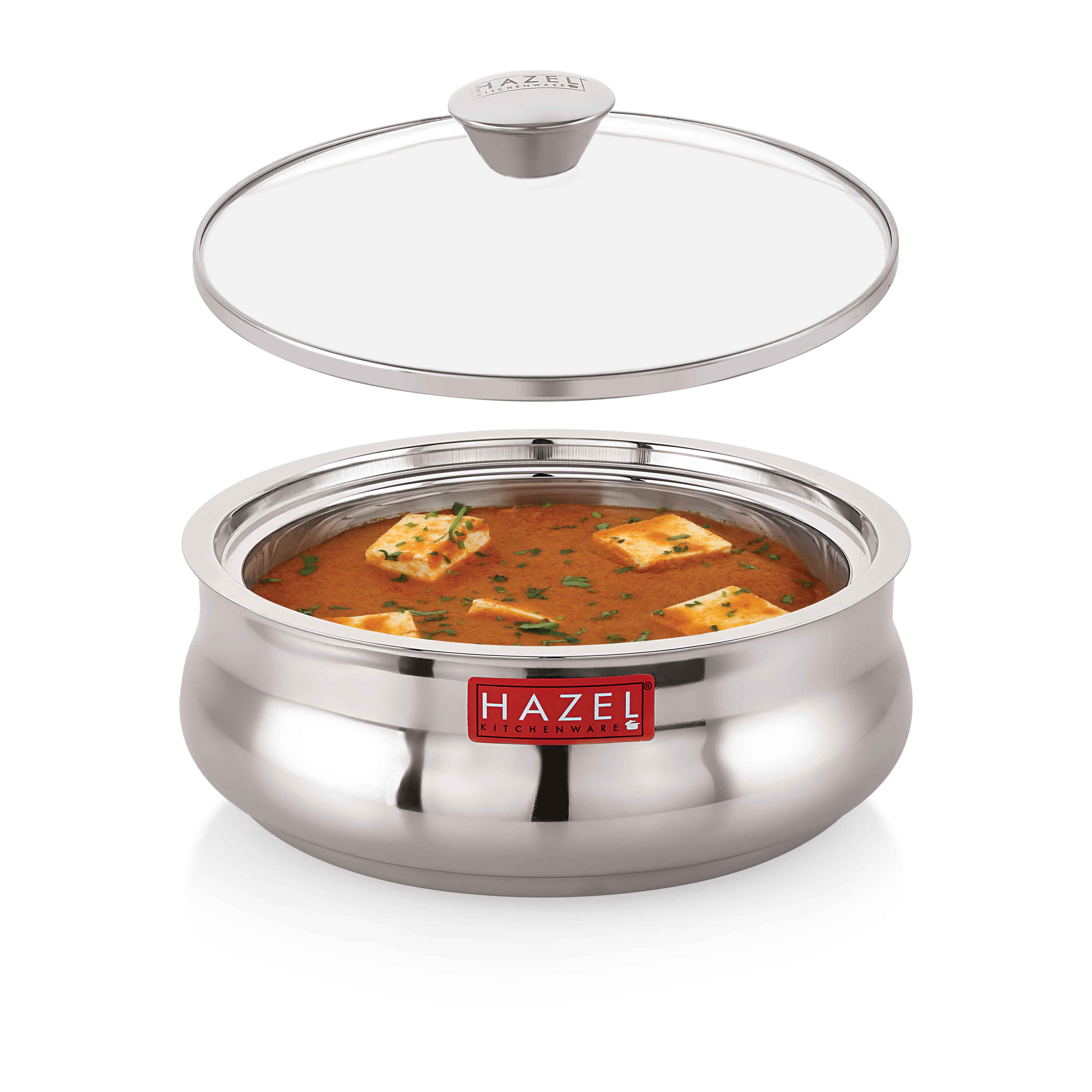 HAZEL Stainless Steel Casserole with Glass Lid - 1250 ml - Buy at
