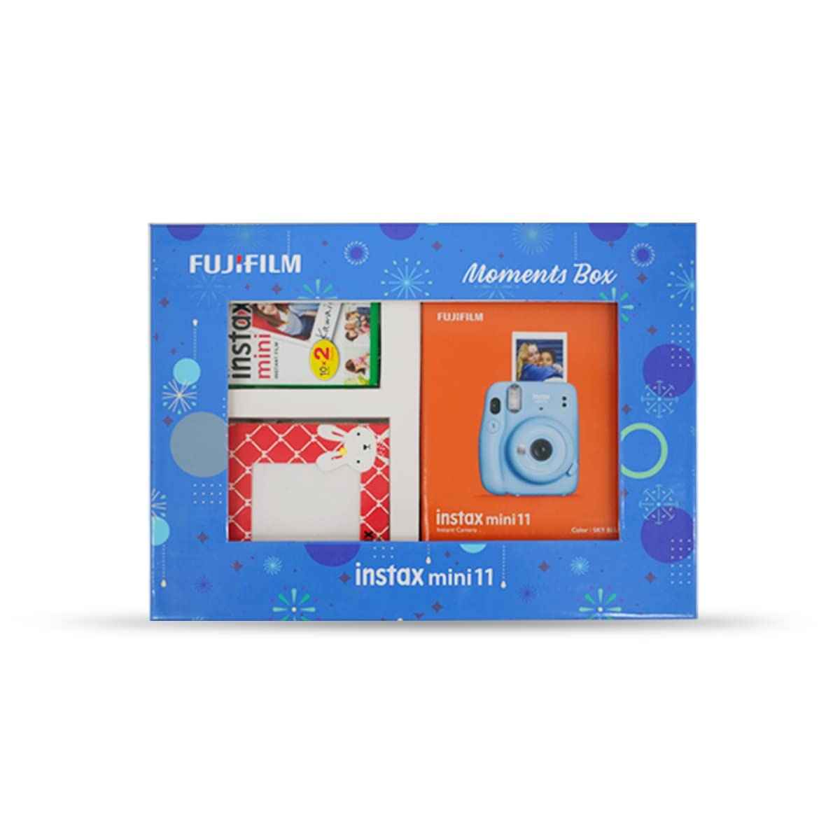 Fujifilm Instax Mini 11 Instant Camera (Sky Blue) Moments Box With