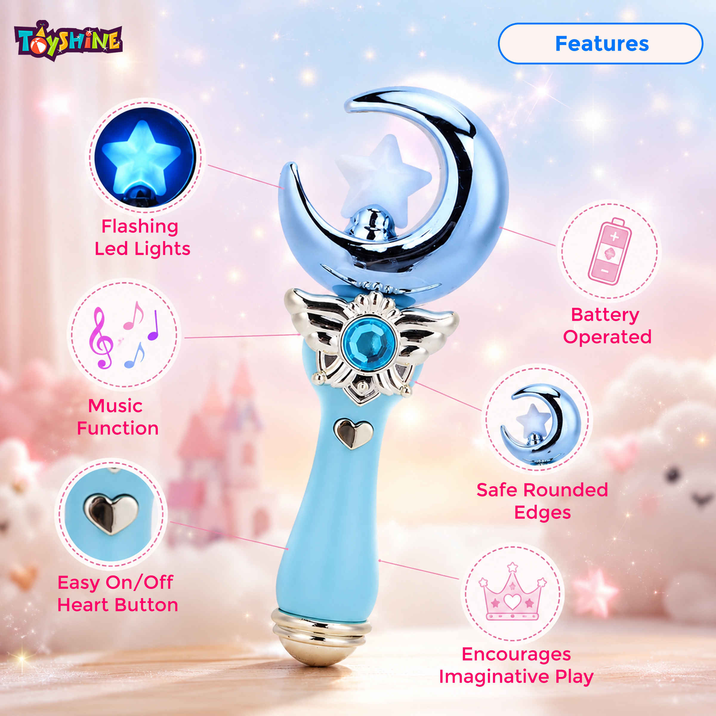 Toyshine Fairy Wand Electric Magic Moon Styling Stick With