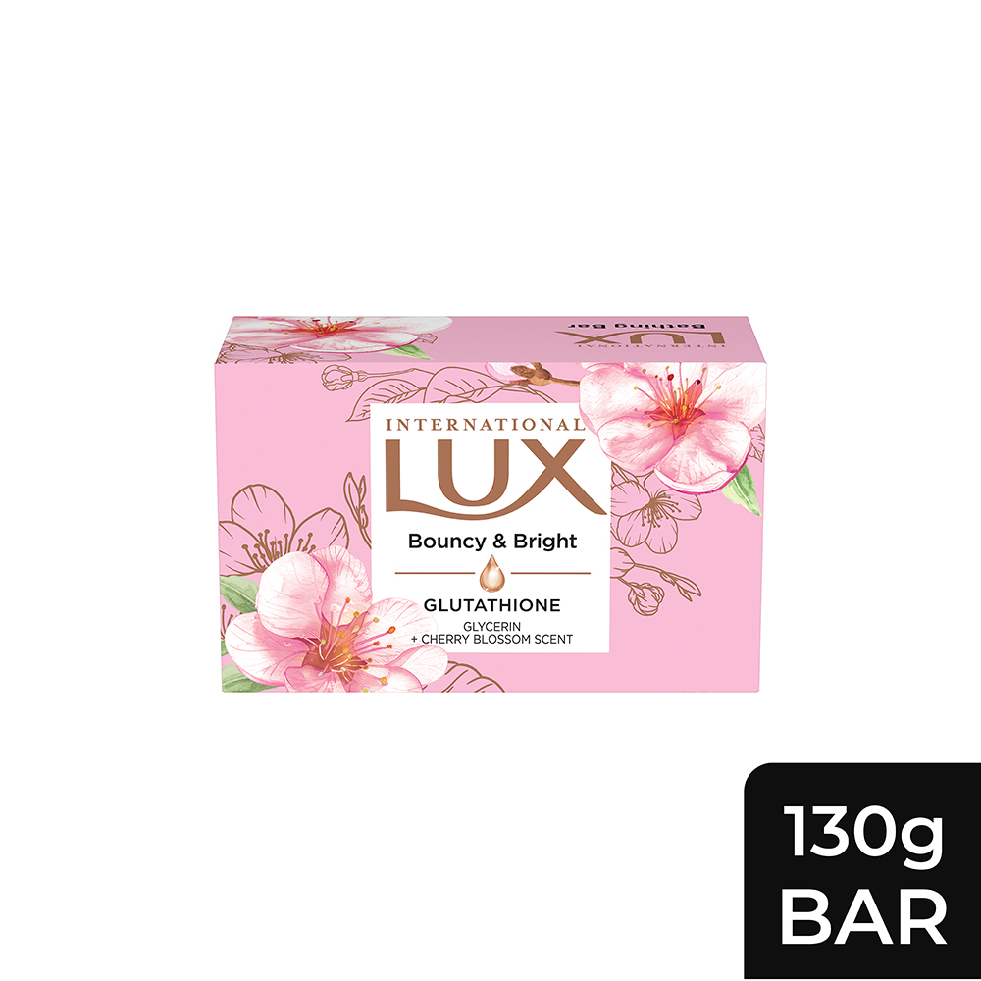 LUX International Bouncy & Bright Bathing Soap with Glutathione & Glycerin for Soft Skin