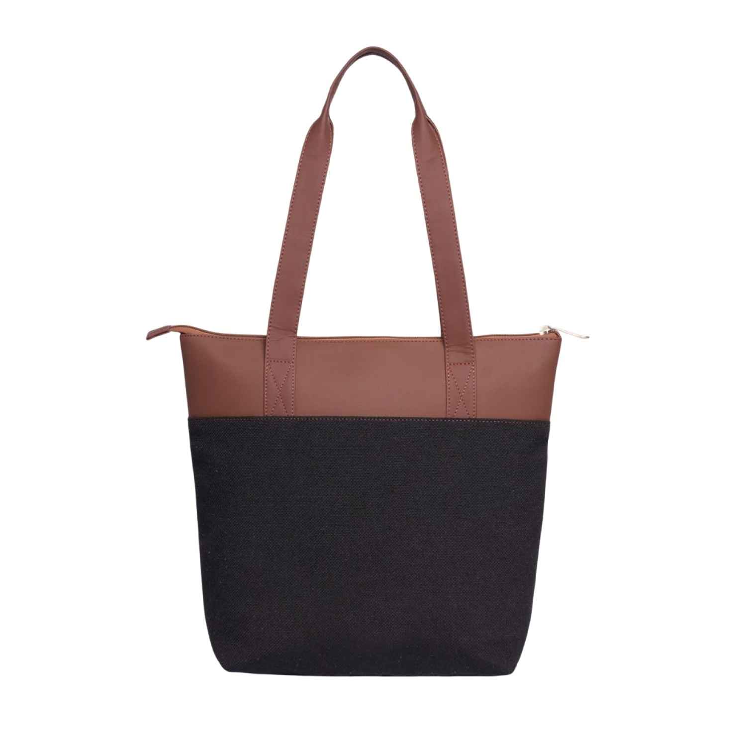 Zouk Women's Solid Vegan Leather 15.5 L Double Handle Tote Bag