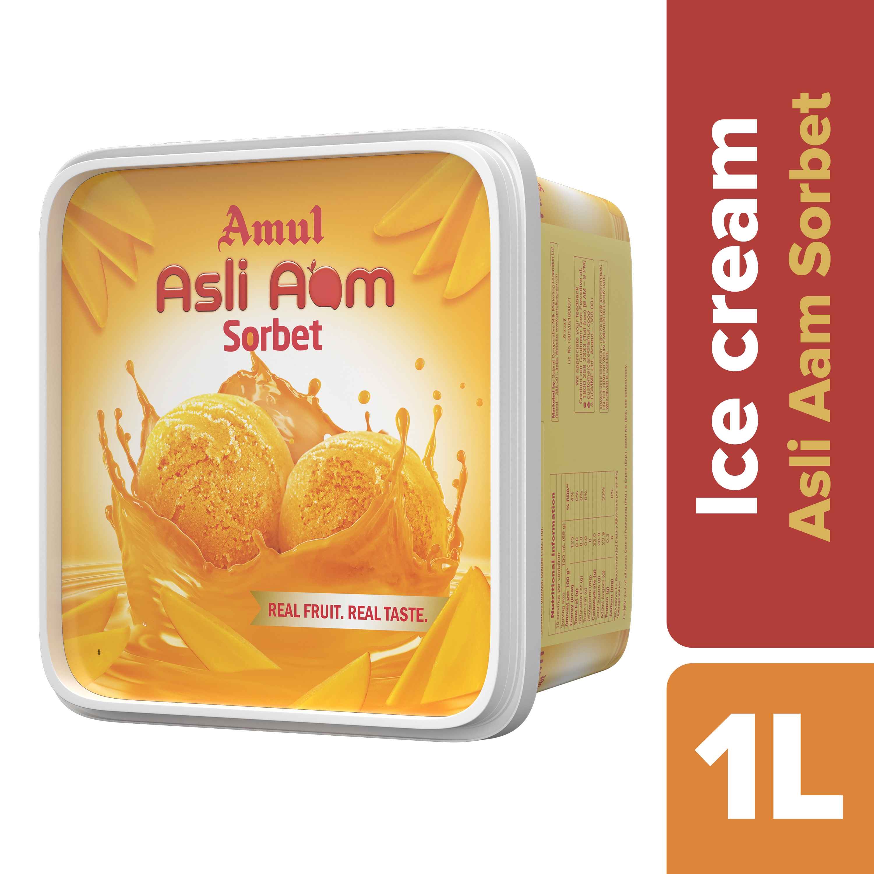 Amul Asli Aam Sorbet Tub - Buy at ₹175 Online | Instant Delivery