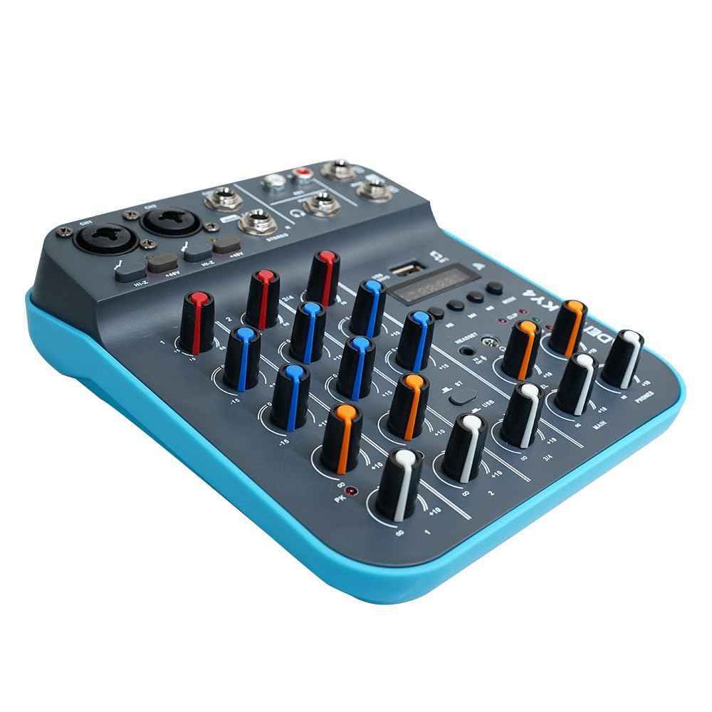 Kadence 4-Channel Audio Mixer with Bluetooth, USB, 48V Phantom