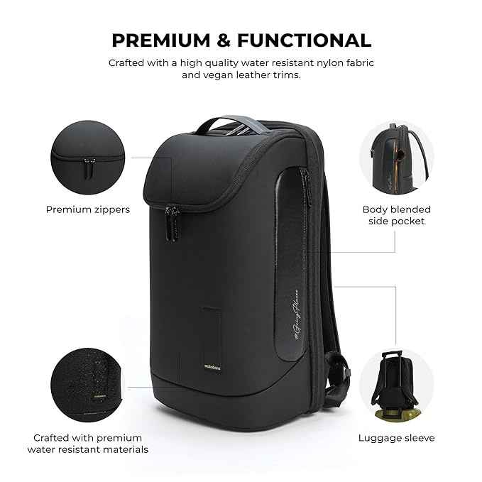 Mokobara Unisex Solid Leather and Nylon 20 L Shoulder Handle