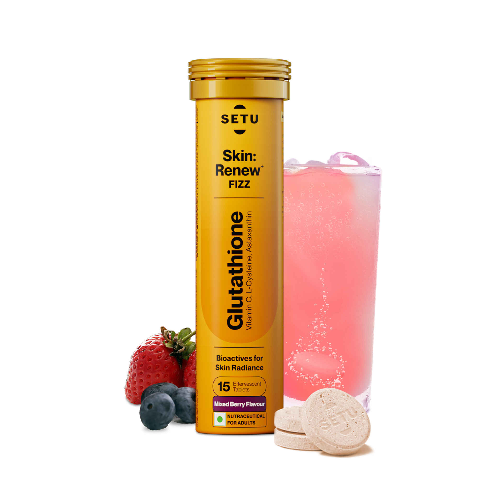 skin renew glutathione Setu Effervescent Tablets - Pack Of 1 - Mixed Berry - Buy at ₹688 Online | Instant Delivery Buy MICC B12 Energy Size:DSIP 5mg Barrier Repair