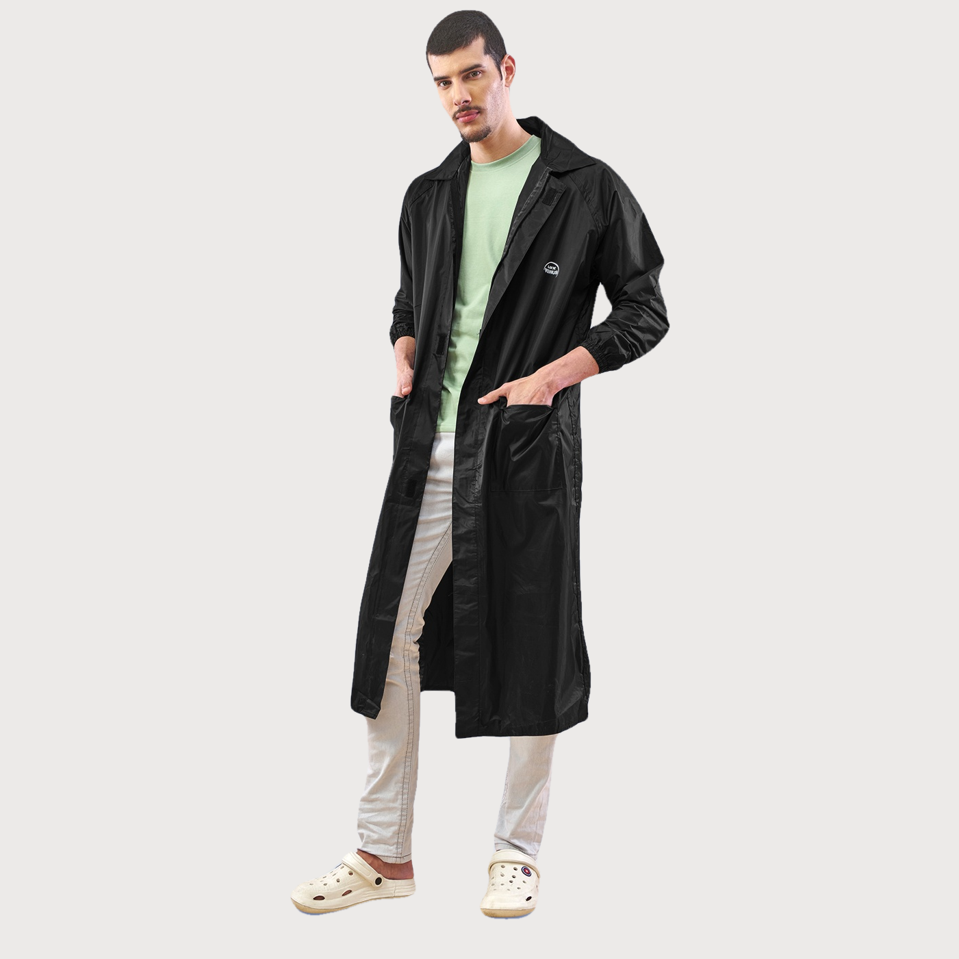 Lux Venus Long Overcoat Rainwear for Men - Black - Buy at ₹590