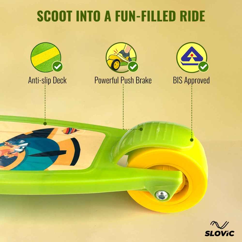 Slovic 3 Wheel Foldable Kids Kick Scooter with Adjustable Handles