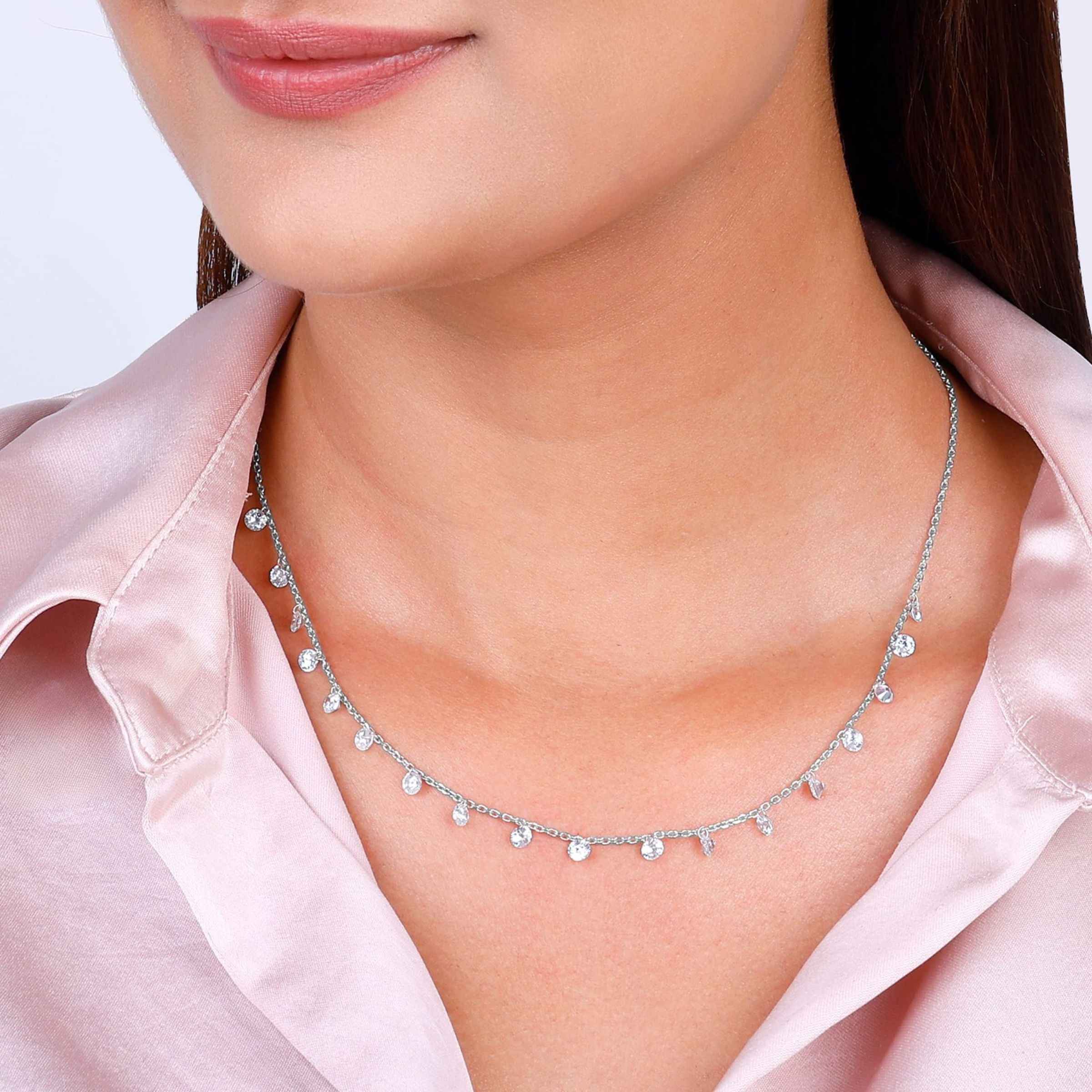 Giva Anushka Sharma Silver Queens Necklace - Buy at ₹1590 Online