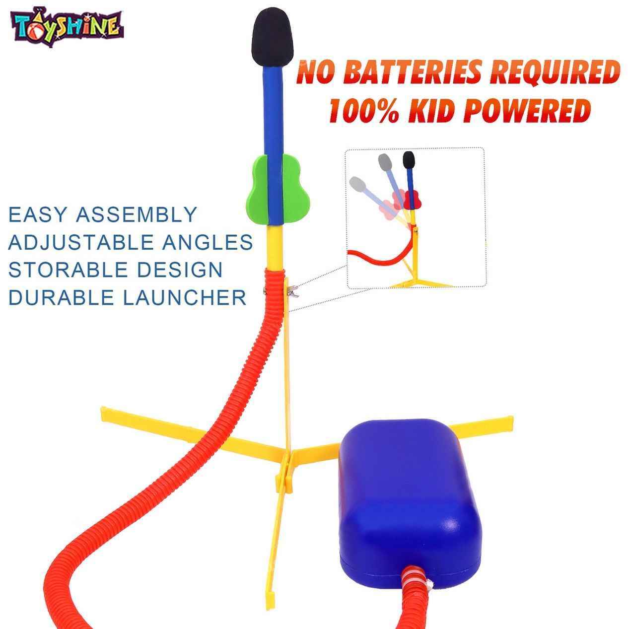 Toyshine Stomp Rocket Glow Rocket Launcher 2 Foam Rockets And Toy