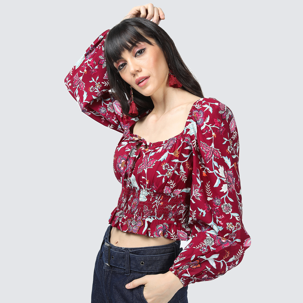 Tokyo Talkies Women's Floral Print Top - Buy at ₹399 Online