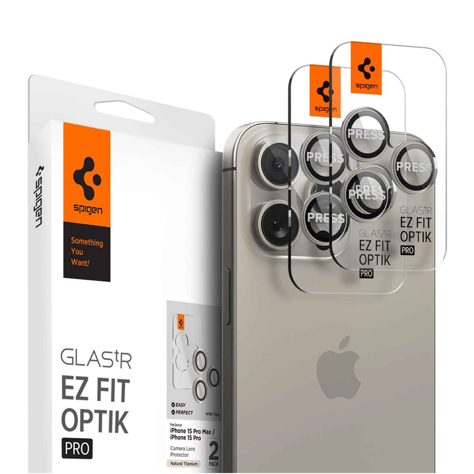 Spigen iPhone 15 Pro Max/15 Pro High Quality Glass EZ Fit Optik