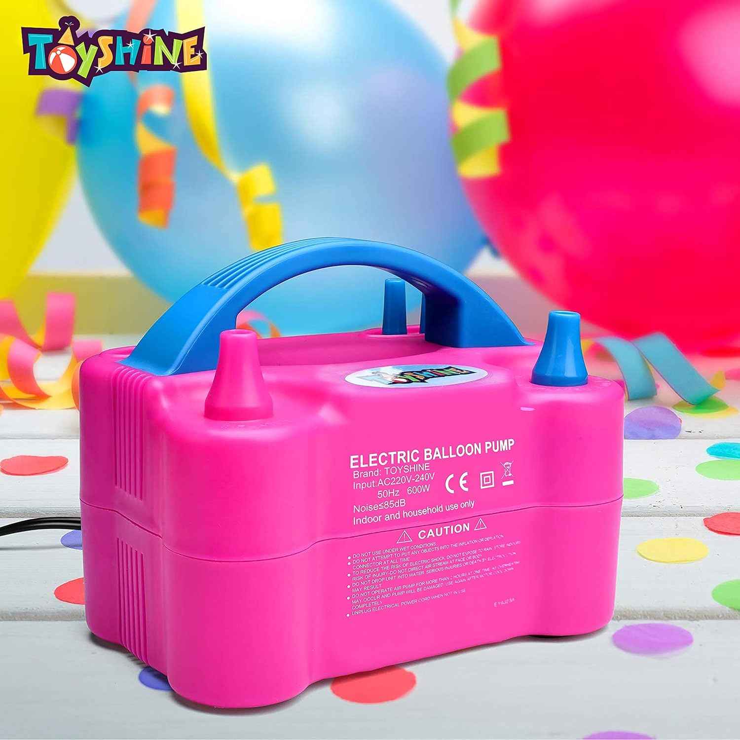 Toyshine Rubber Portable Dual Nozzle Rose Red Electric Balloon