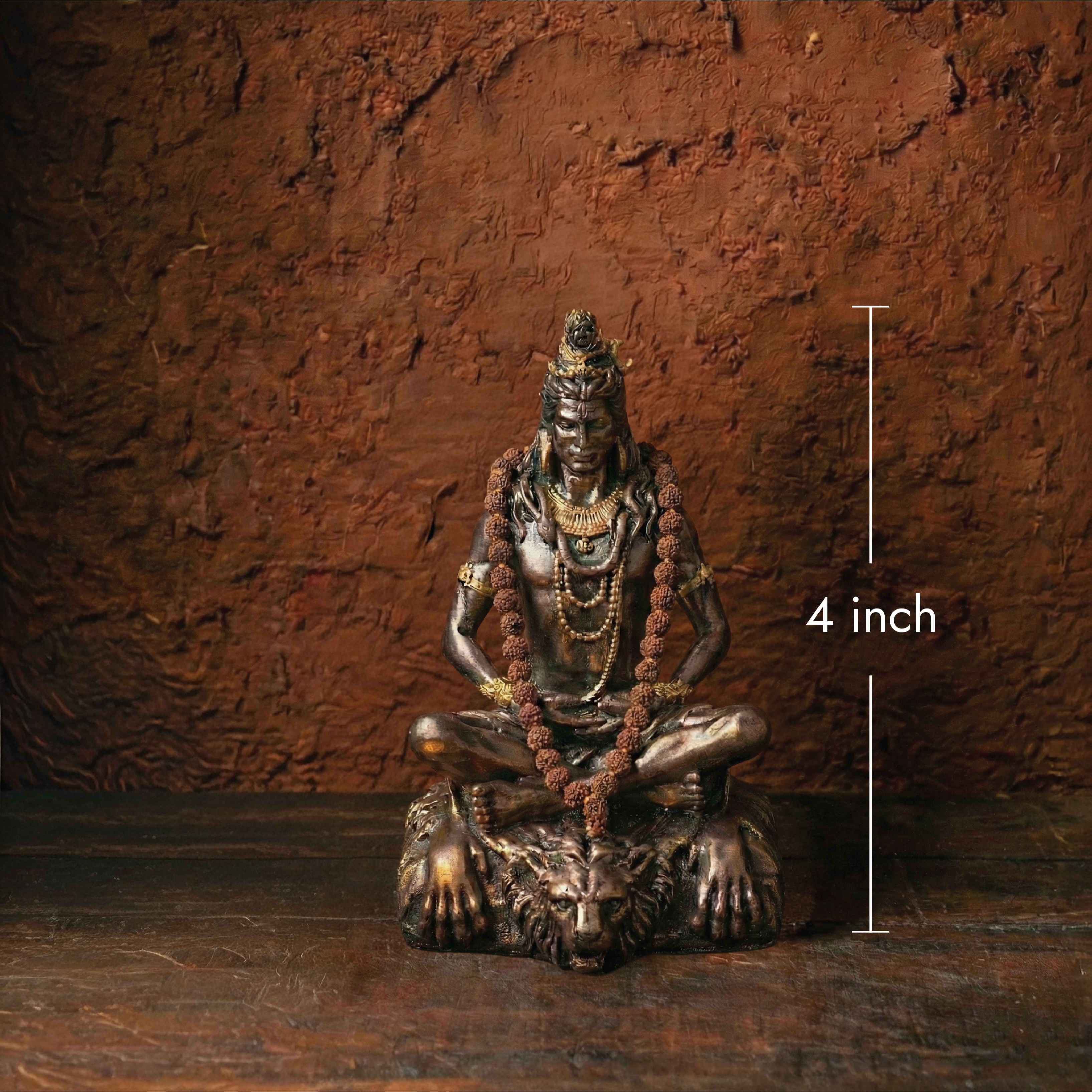Antique Copper-toned Resin Shiva Idol 4 Inch - Buy at ₹379 Online