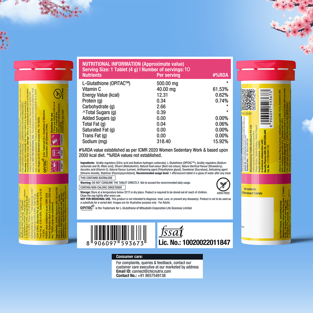 Chicnutrix Glow Japanese Glutathione & Vit. C for Brighter Skin