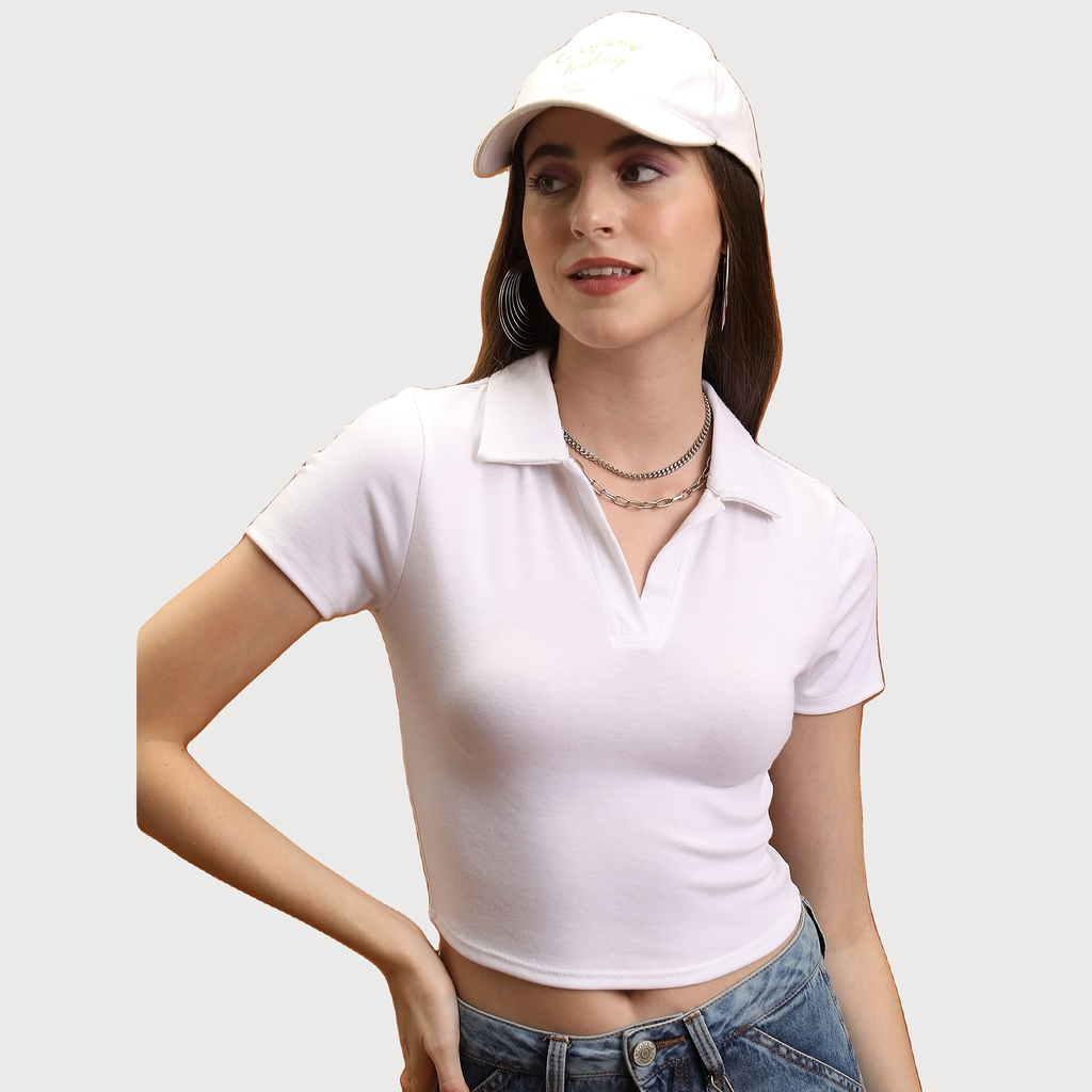 Tokyo Talkies Women's Knited Crop Tshirt - Buy at ₹252 Online