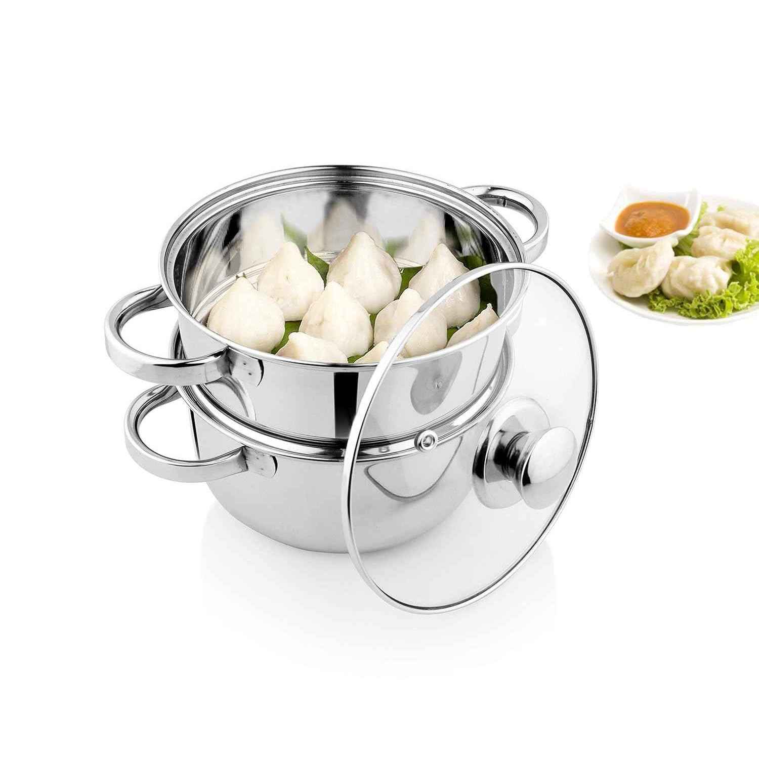Jensons Stainless Steel Steamer with Glass Lid - Buy at ₹845