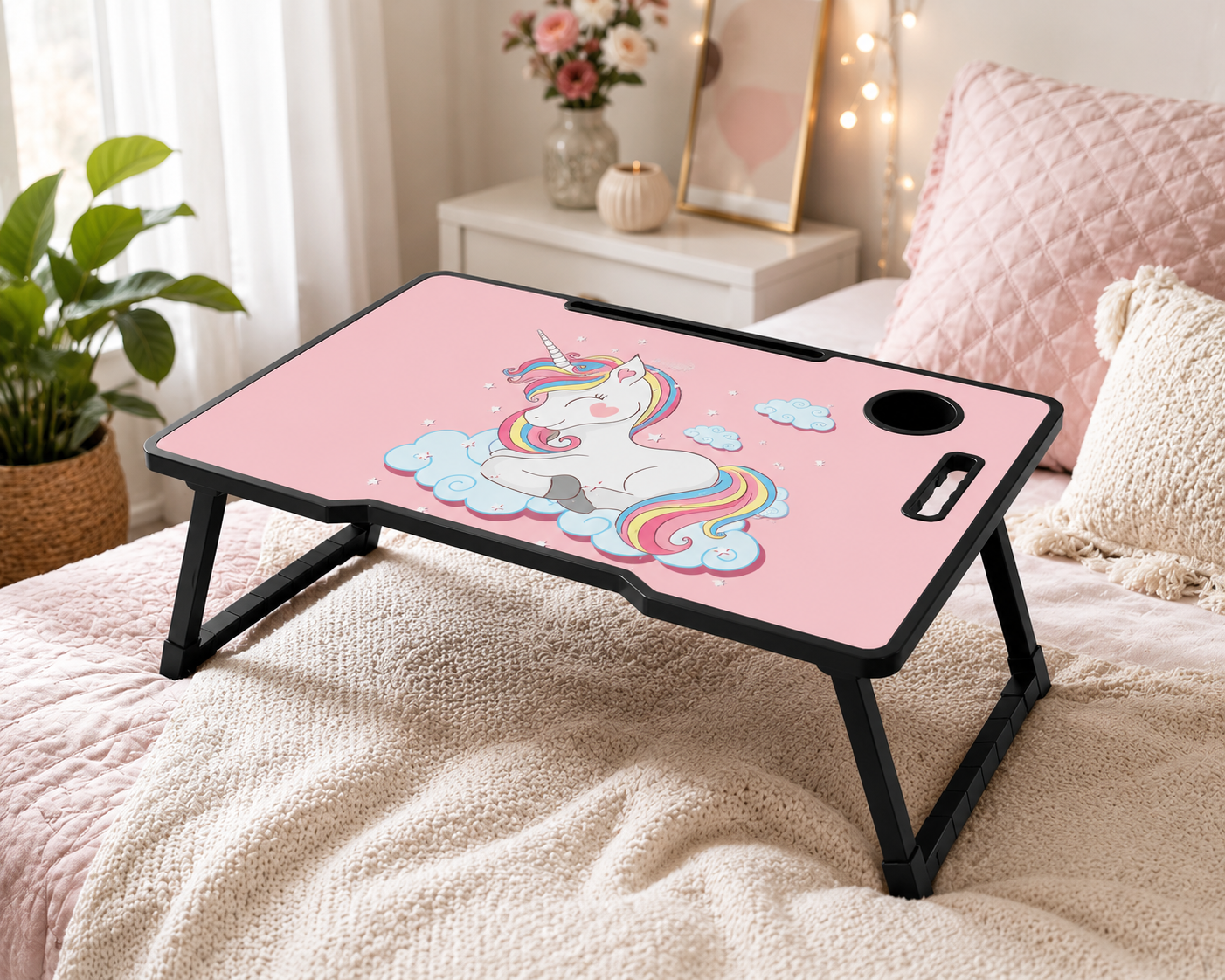Perpetual Unicorn Foldable Wooden Laptop Table - Buy at ₹554