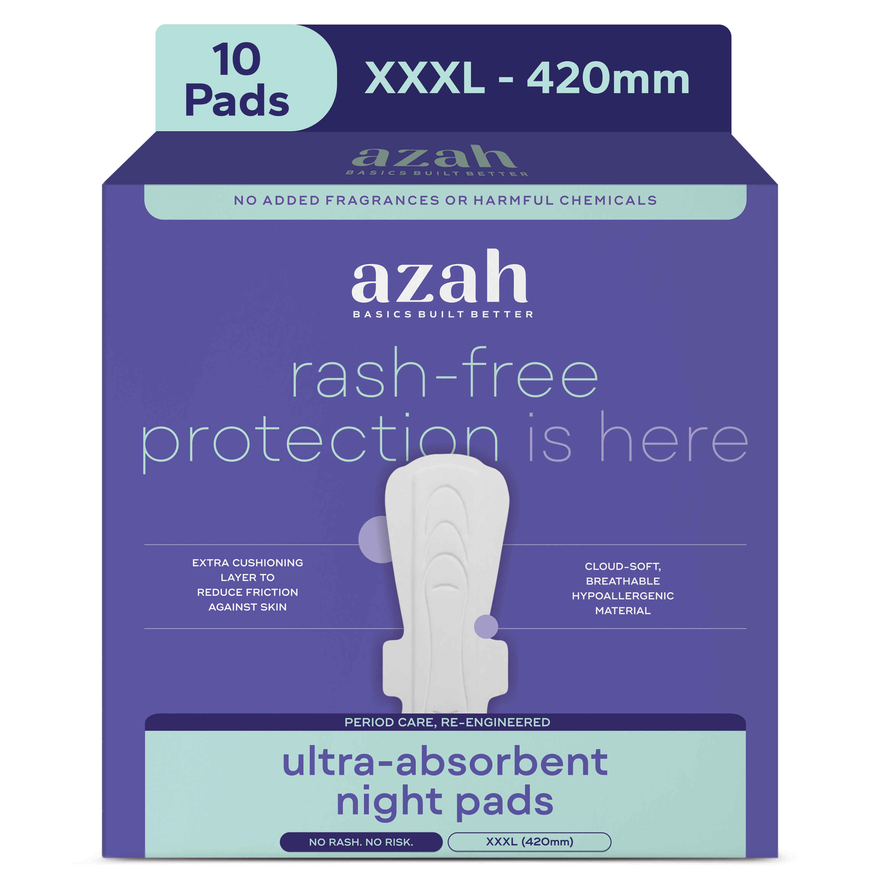 Azah Rash Free Night Sanitary Pads - XXXL - Buy at ₹299 Online