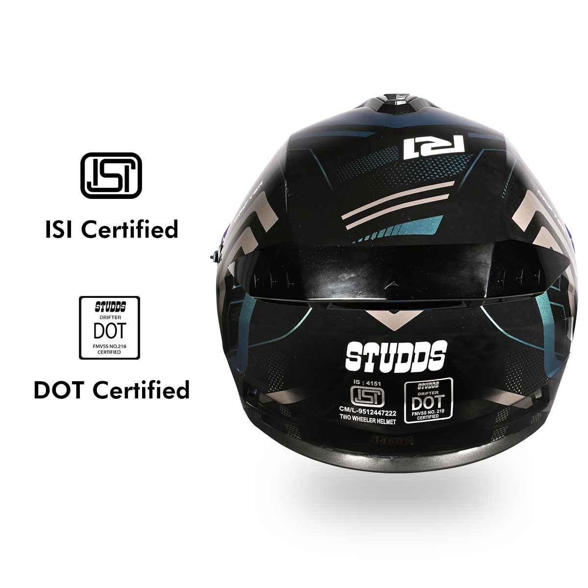 Studds Drifter D4-R1 ISI-DOT Certified Full Face Helmet - Buy at