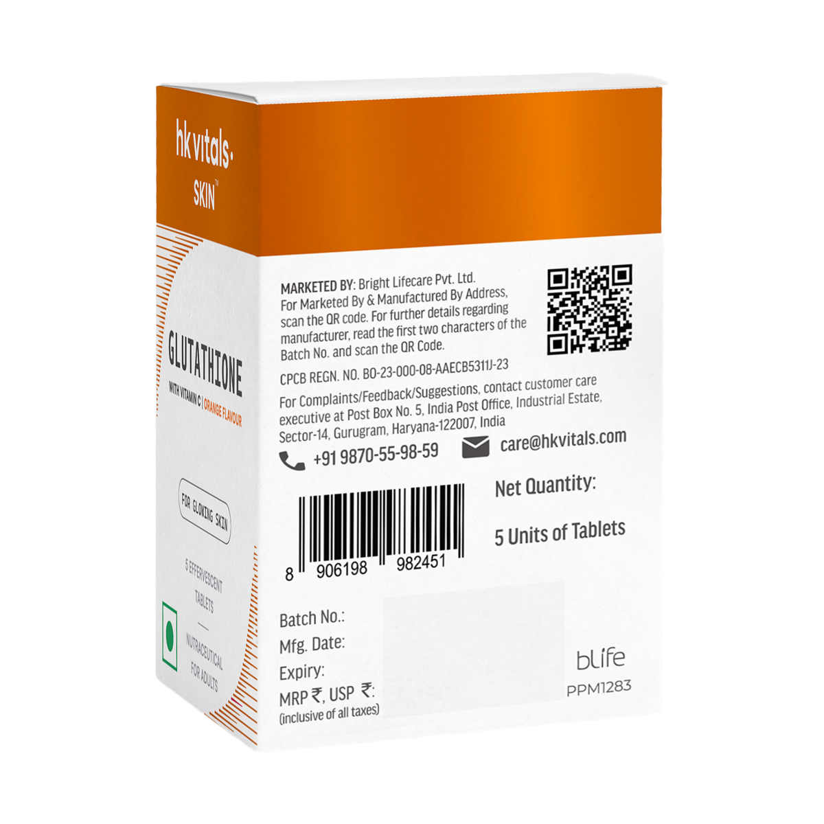 hk glutathione vitals Orange 5 Effervescent Tablet - Buy at ₹275 Online | Instant Delivery calming irritation Quantity:360 servings (Save 33%) Vitamin B12 Deficiency -