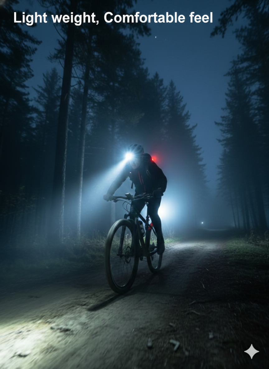 Zike Headlamp Rechargeable Flashlight For Camping, Hiking, Running