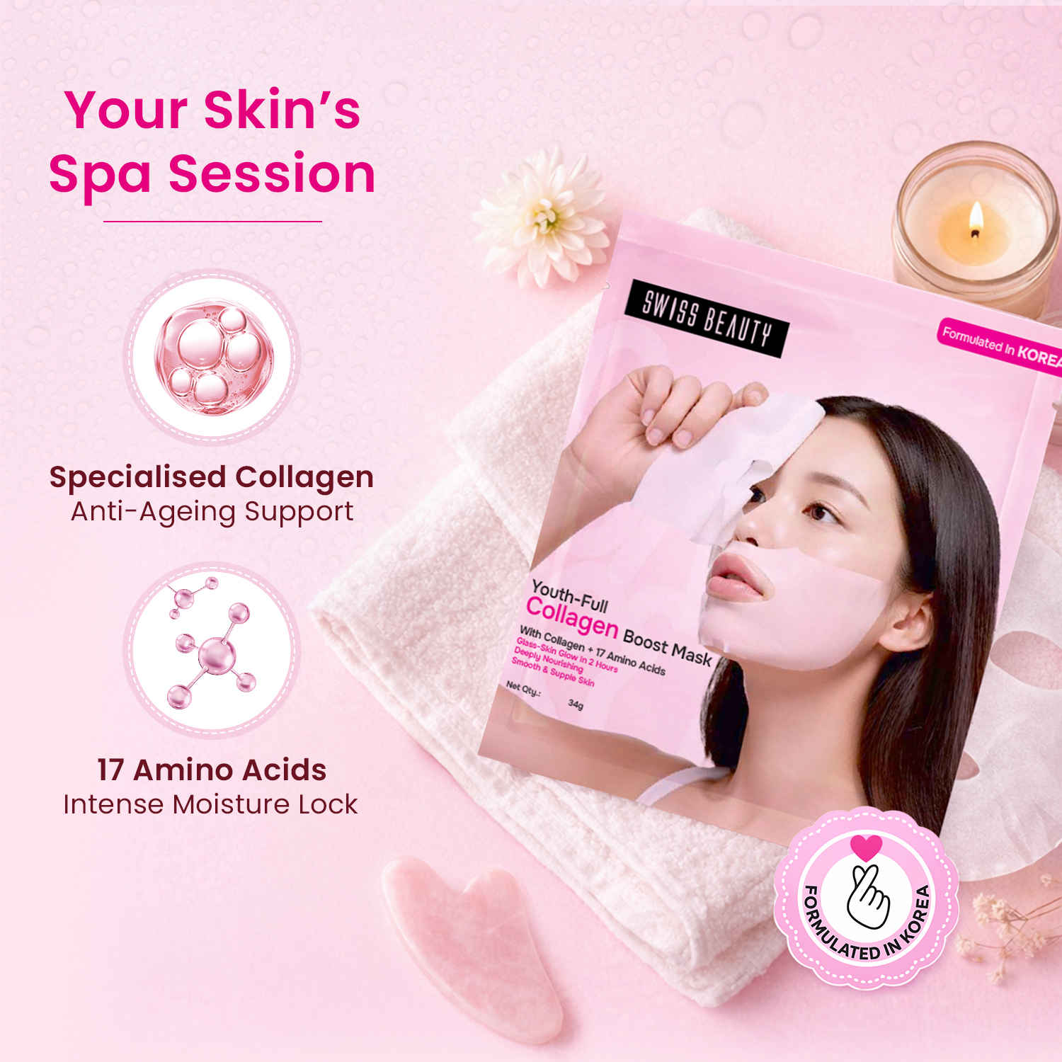 Swiss Beauty Care Youth-Full Collagen Boost Mask - Buy at ₹141